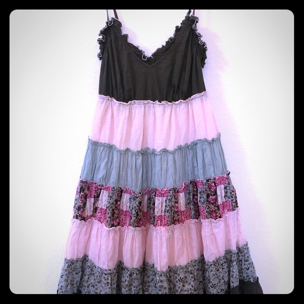 Tiered, patterned sundress